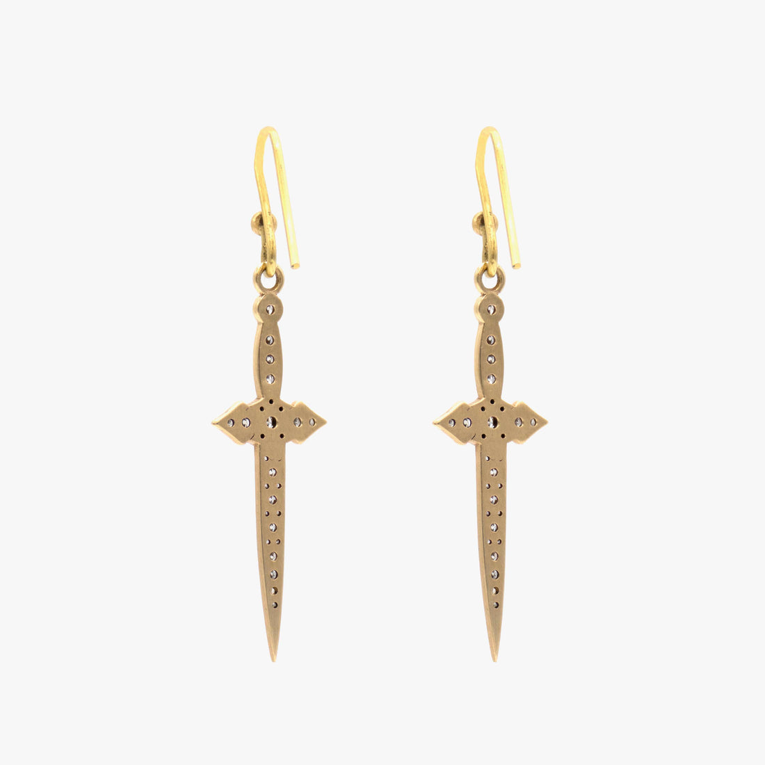 Irit Design 10K Gold and Diamond Dagger Earrings
