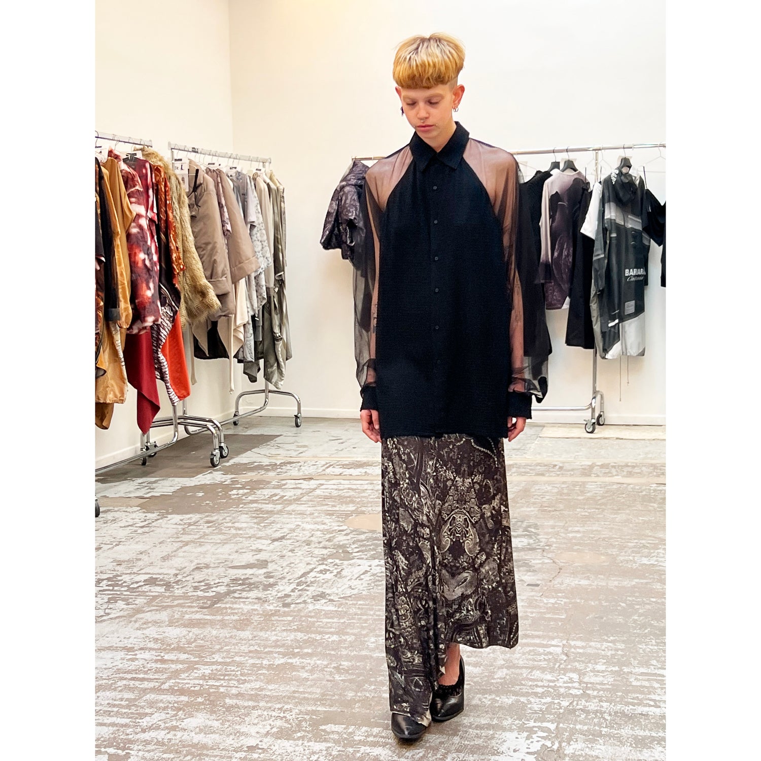 Barbara Bologna Dark Print Skirt and Dress
