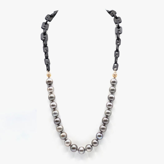 Tahitian Pearls Gutta Percha Chain Necklace
