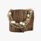 Vintage Multi Strand Necklace with Faux Pearls