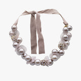 Vintage Faux Pearl and Rhinestone Necklace