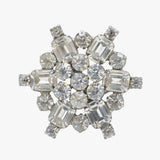 Vintage Snowflake Rhinestone Brooch