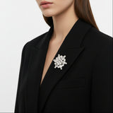 Vintage Snowflake Rhinestone Brooch