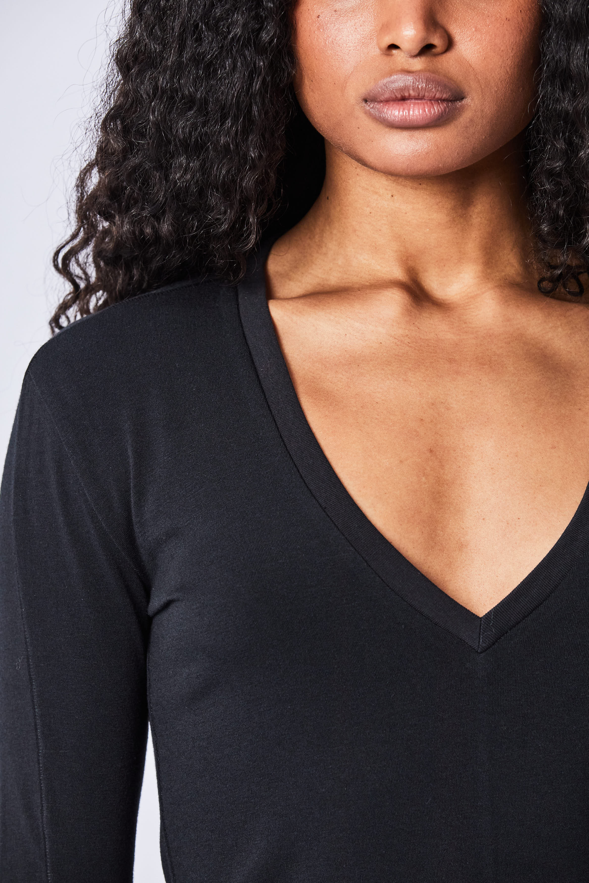 Thom Krom Long Sleeve V Neck T Shirt