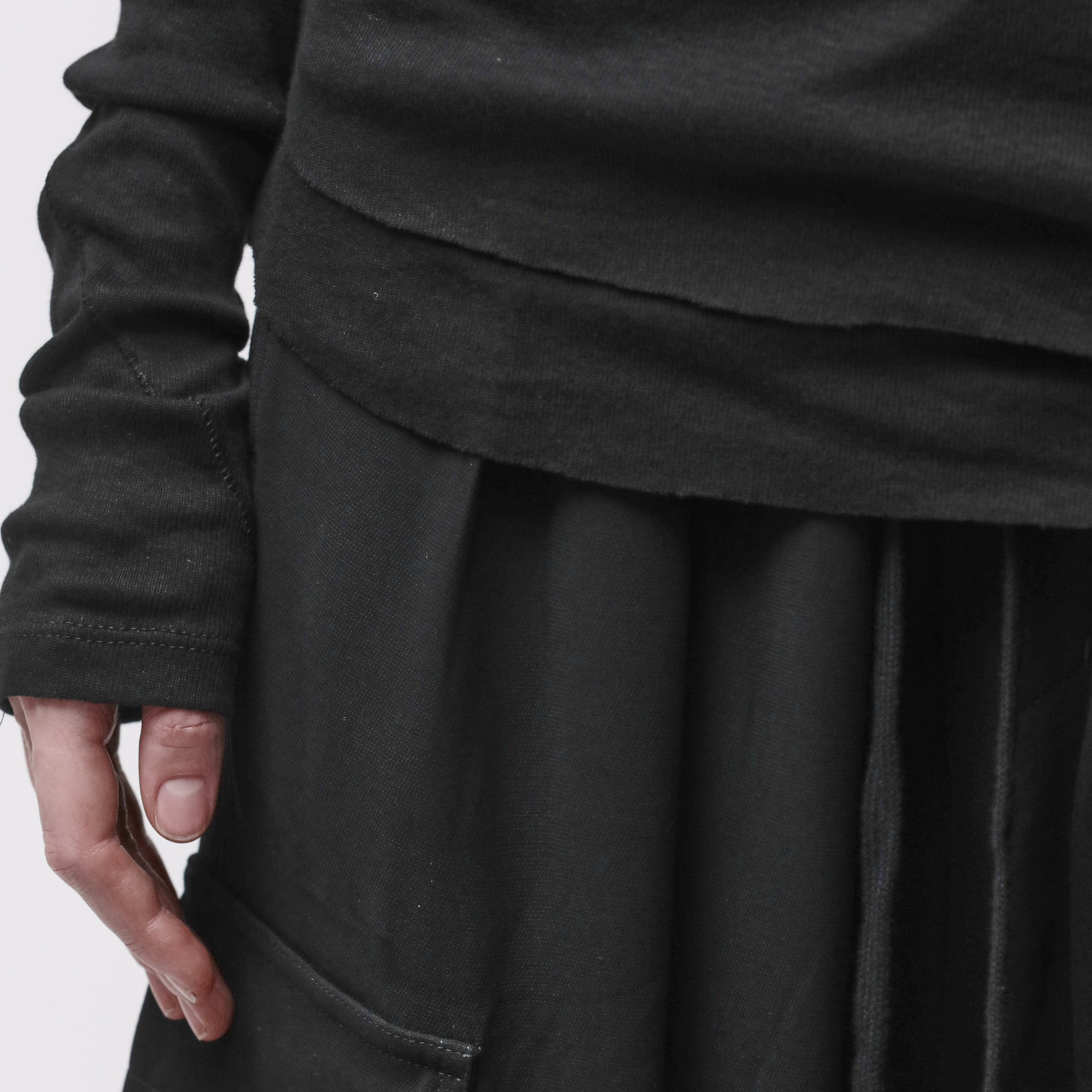 Sleeve detail of a black shirt