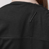 Back detail of a black t-shirt
