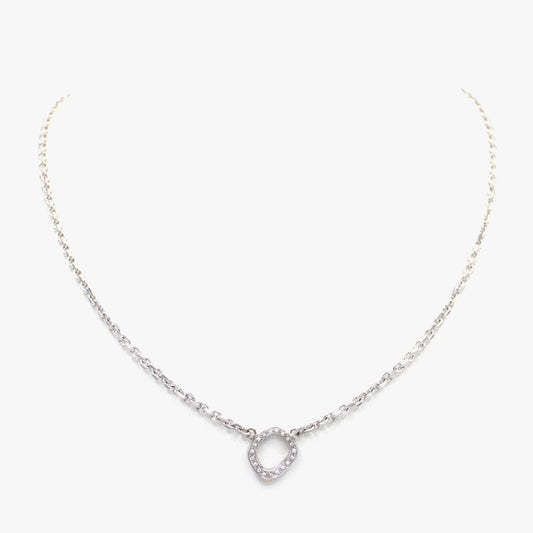 White Gold and Pave Diamond Necklace