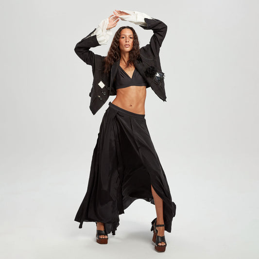 Silk Viscose Maxi Skirt