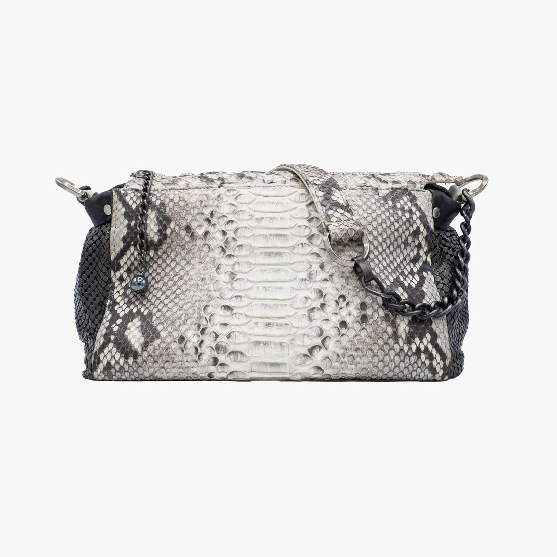 Laura B Taupe Snakeskin Bag