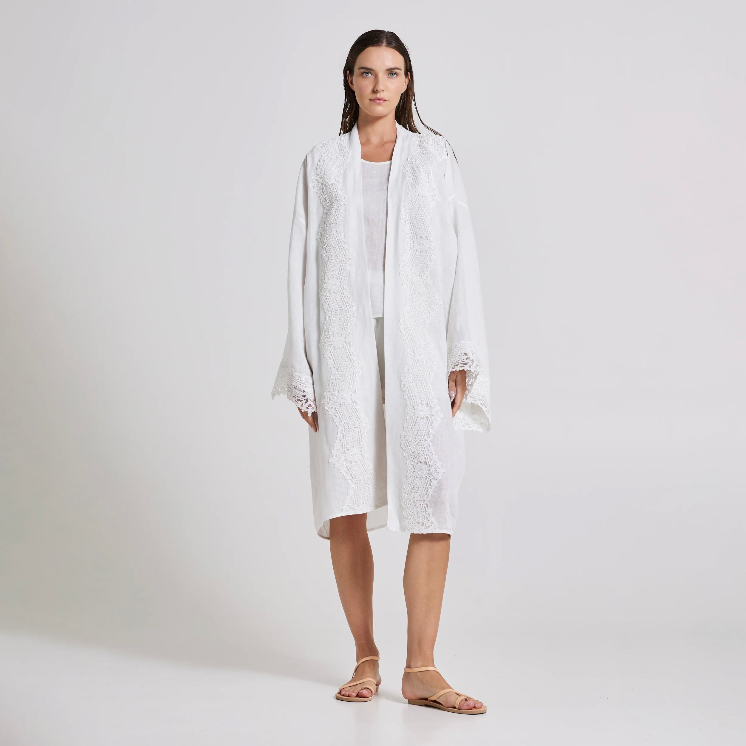 white linen kimono dress White Short Kimono Linen Dress allthebeautifullinen
