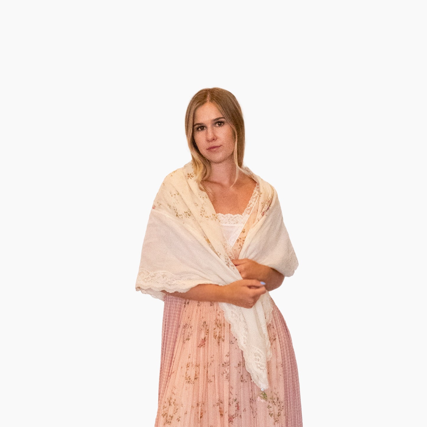 Péro Cream Lace Scarf