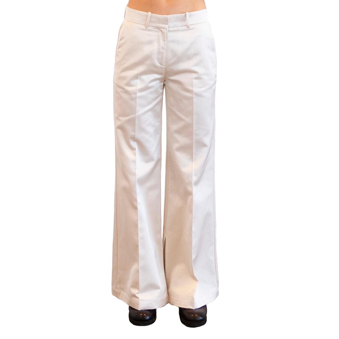 Nude Wide Satin Trousers