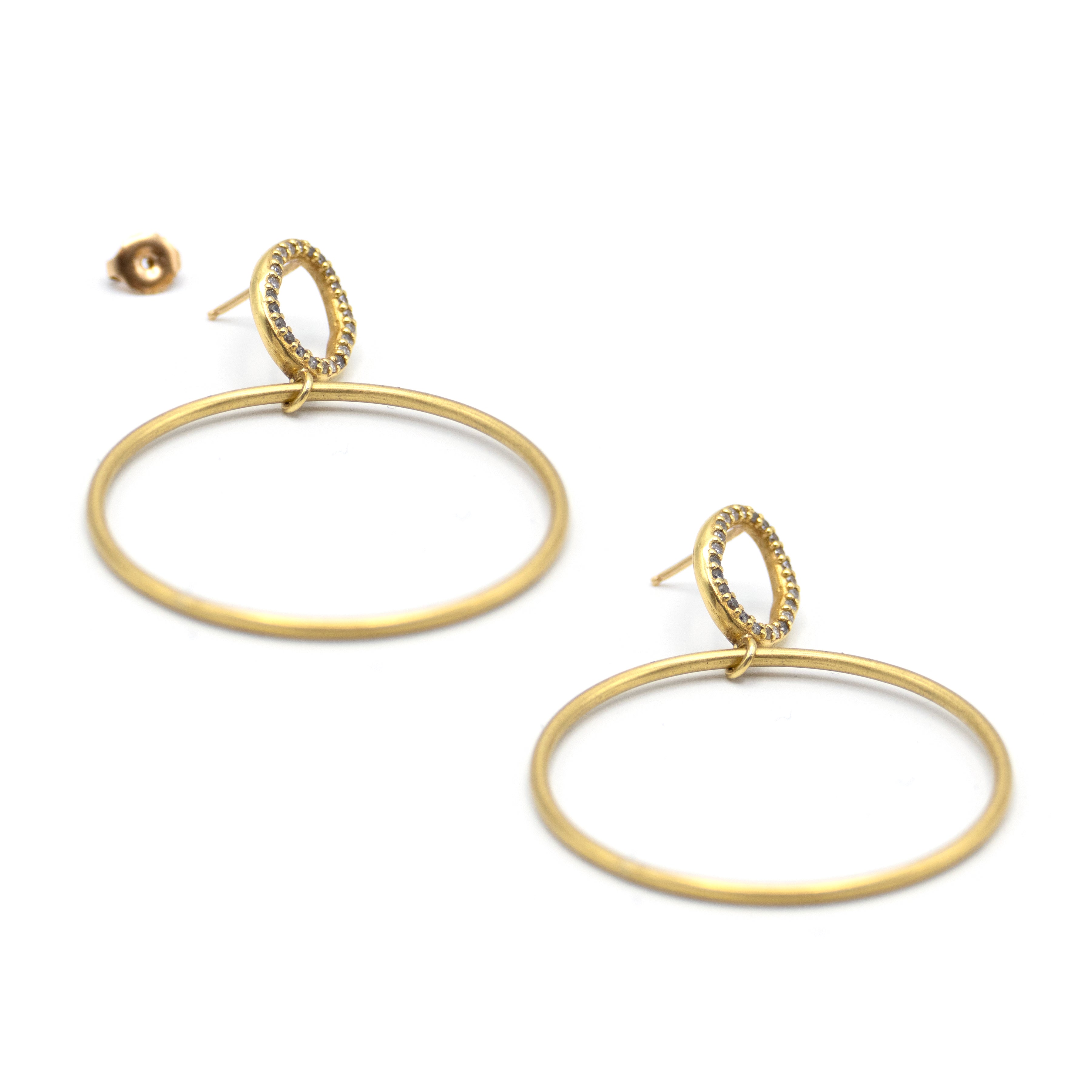 Irit Designs Gold and Diamond Hoop Earrings
