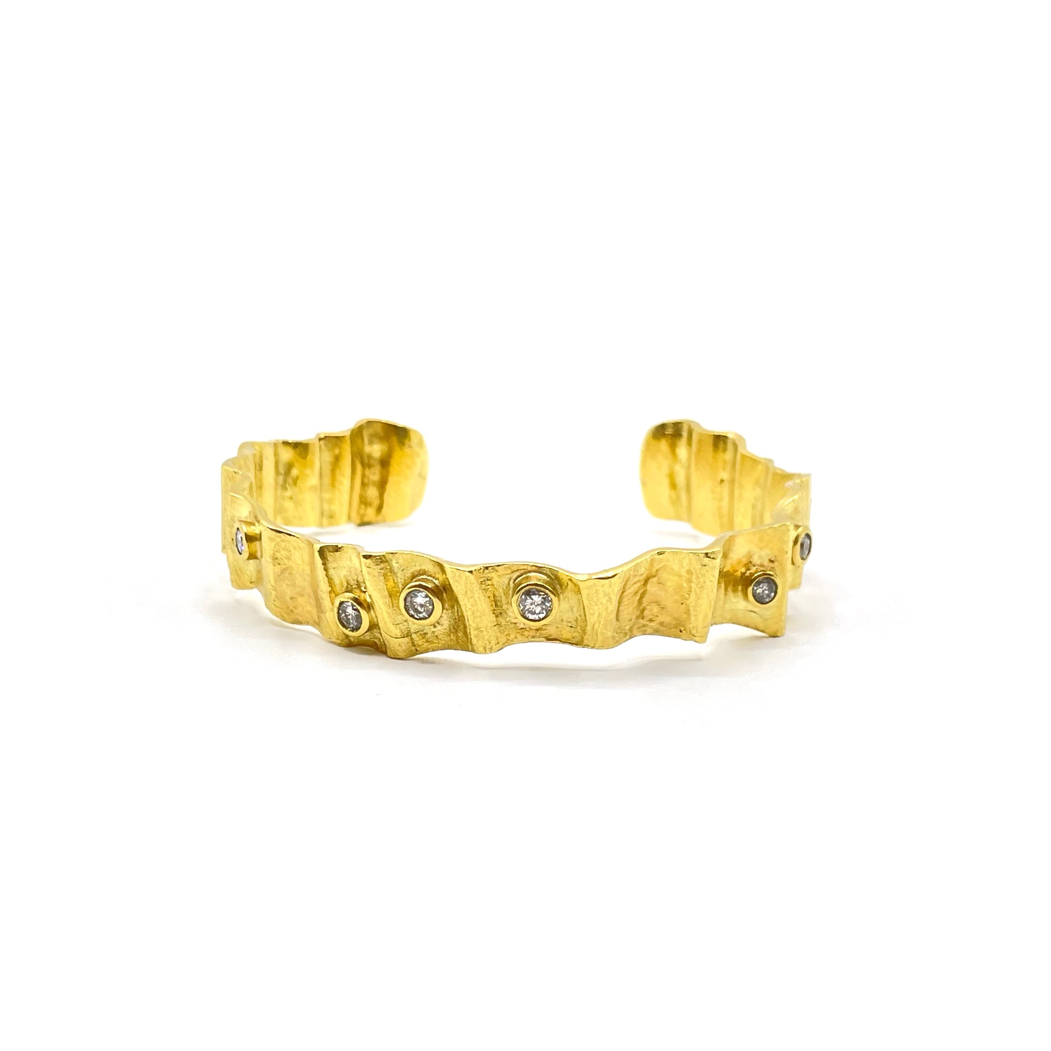 Irit Design 18K Gold Ruffle Cuff with Diamonds