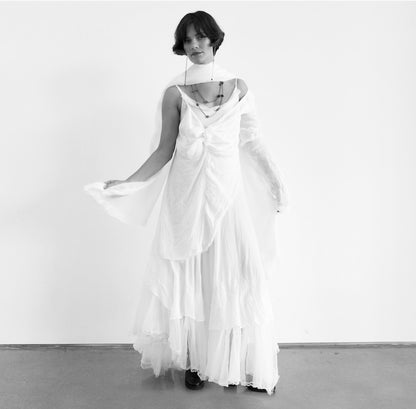 Marc Le Bihan White Silk Dress