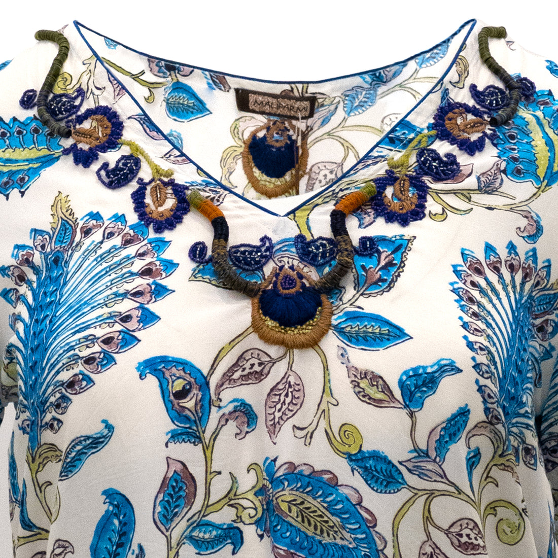 Maliparmi Blue &amp; White Paisley Blouse