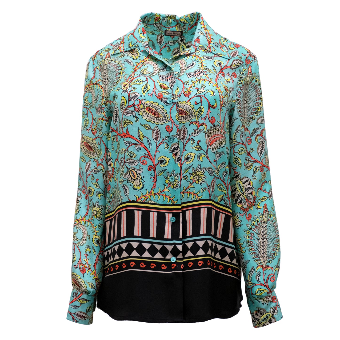 Teal & Pink Paisley Blouse