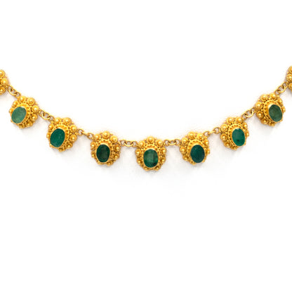 22K Gold and Emerald Necklace