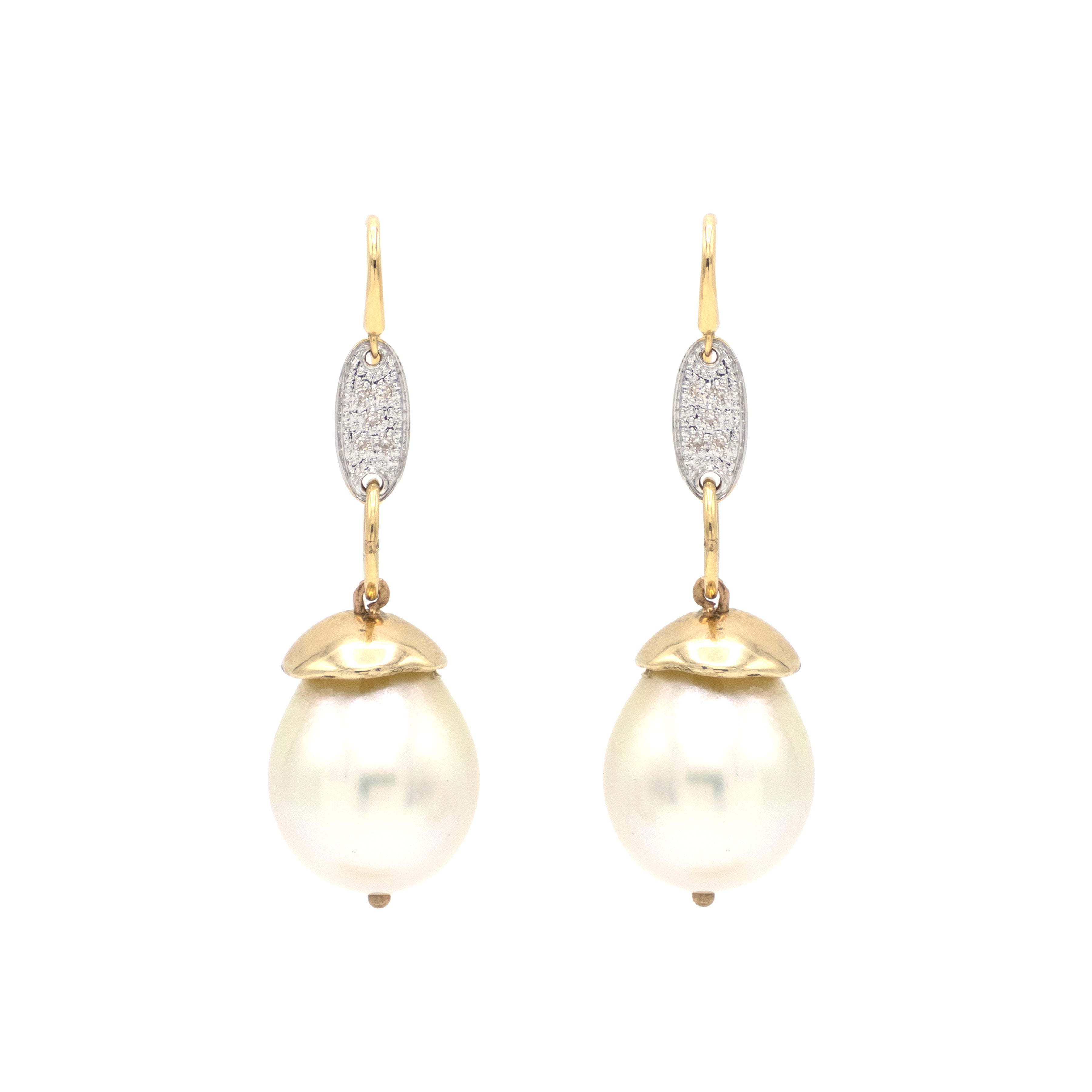 AM Studio Large South Sea Pearl and 14k Gold Earrings