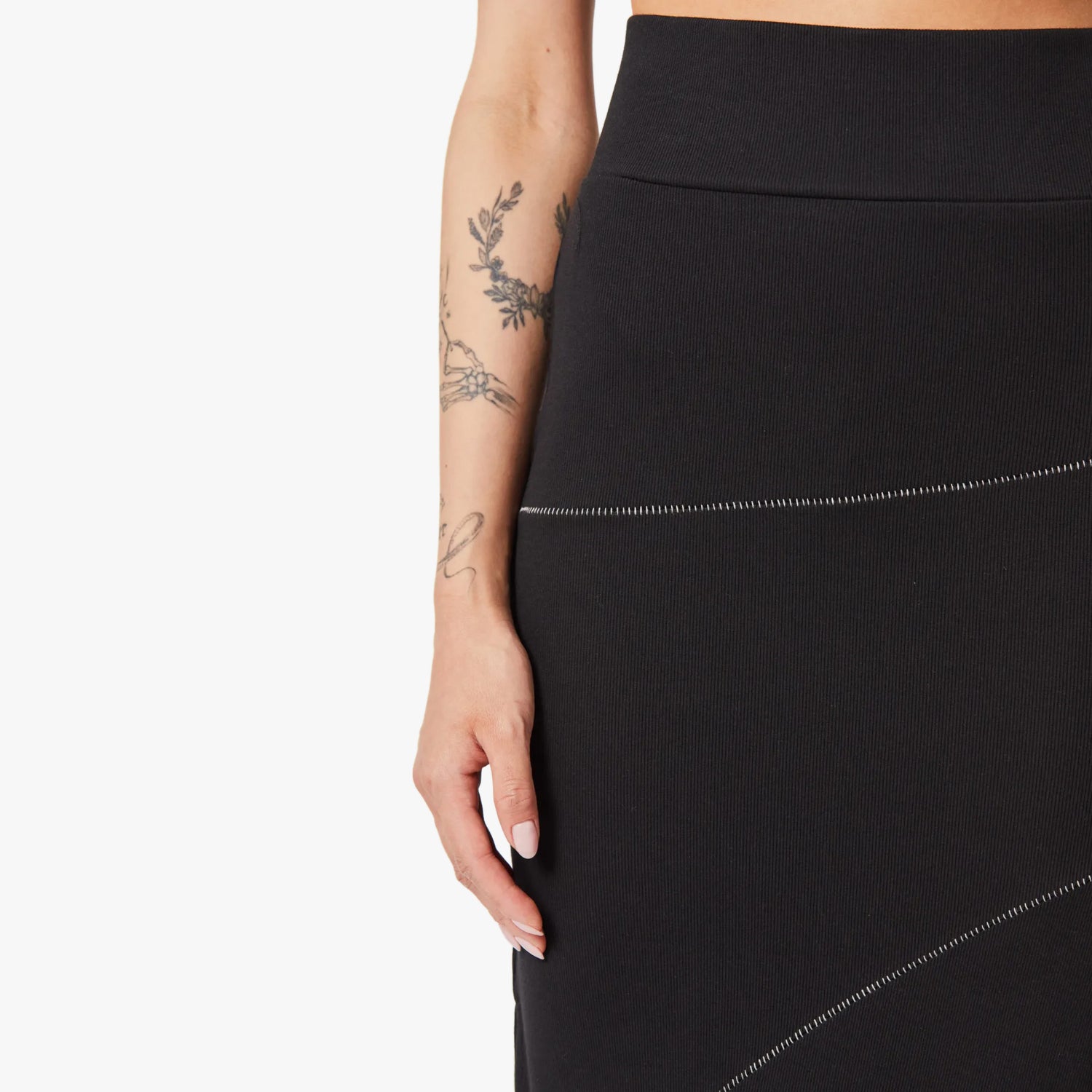 Thom Krom Black Ribbed Skirt