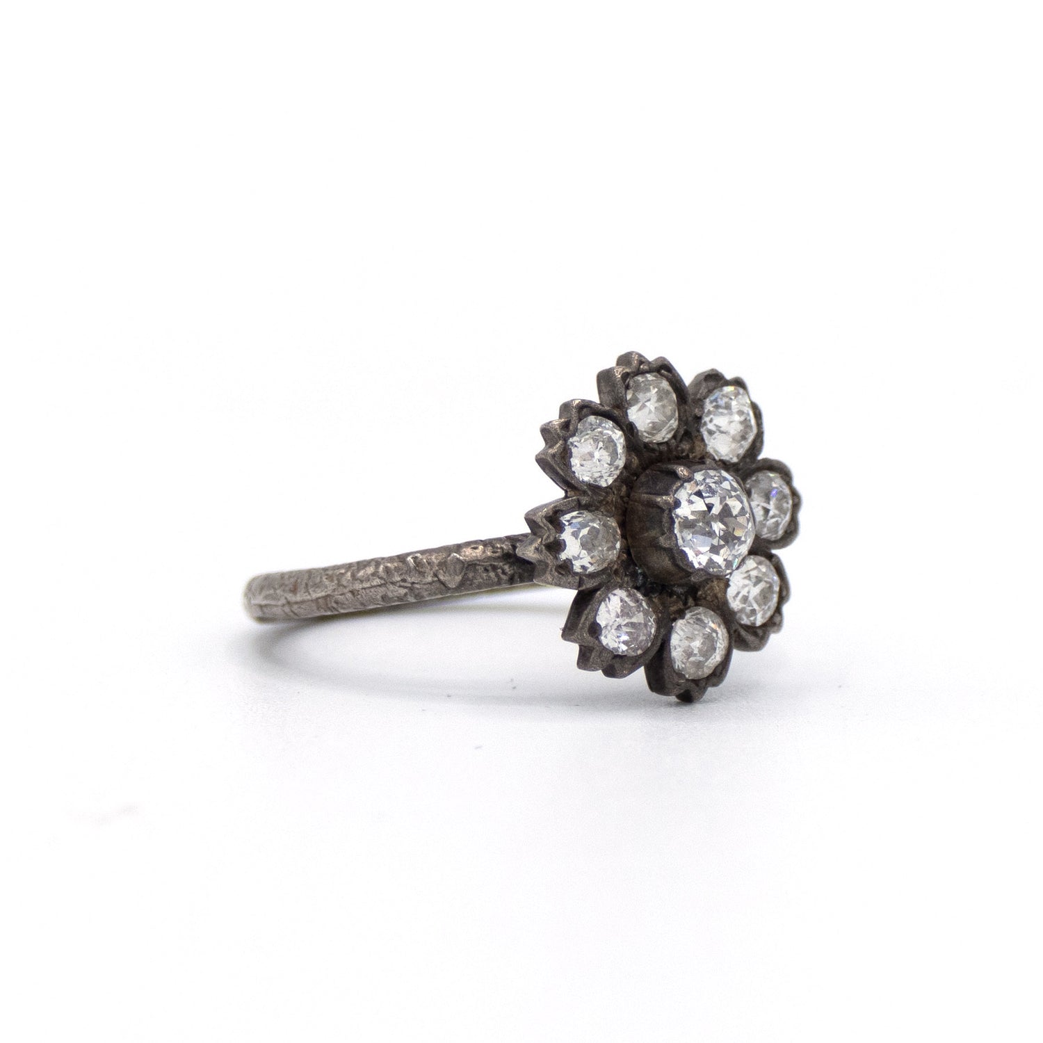 Irit Designs Vintage Diamond and Sterling Silver Flower Ring