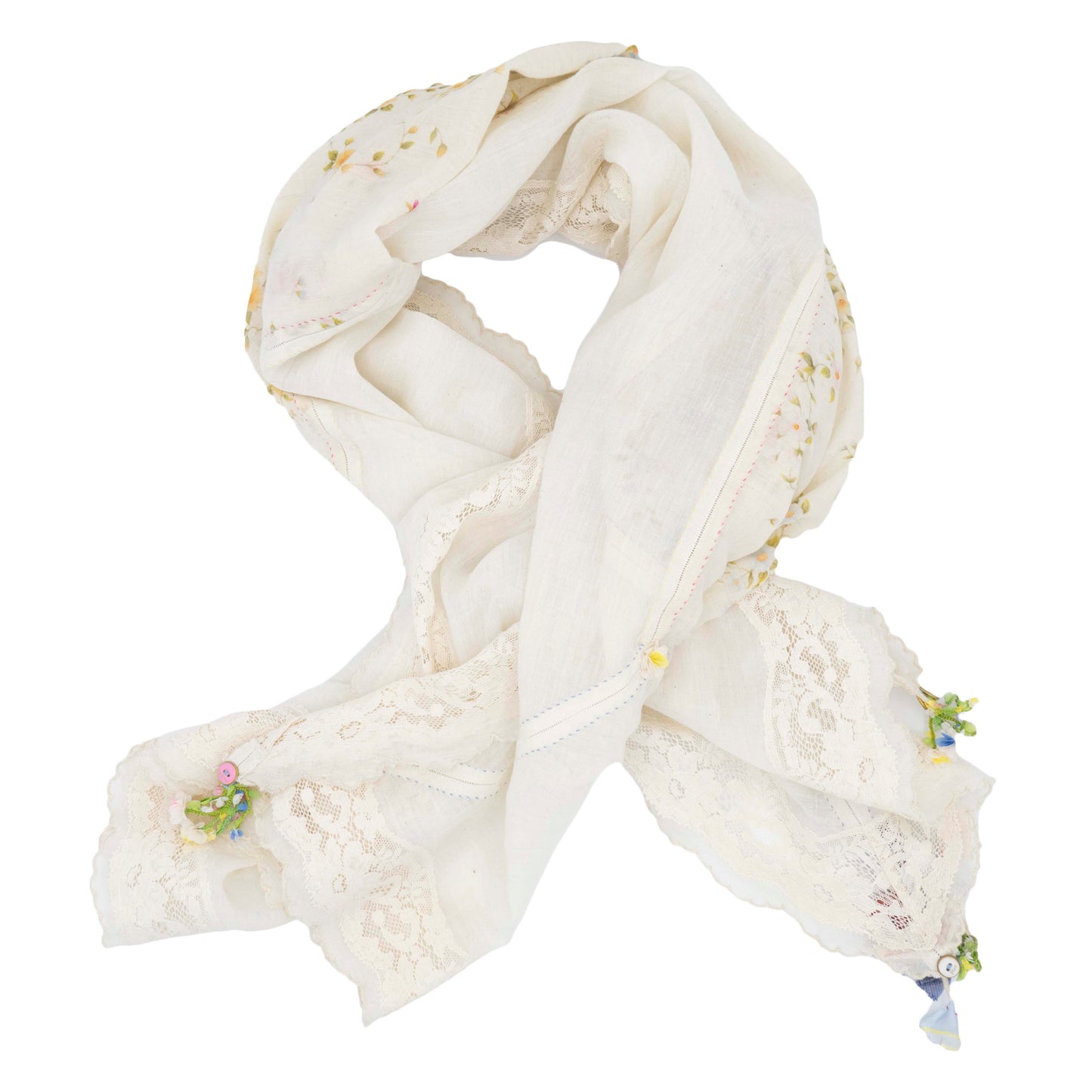 Péro Cream Lace Scarf