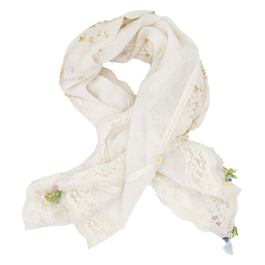 Péro Cream Lace Scarf